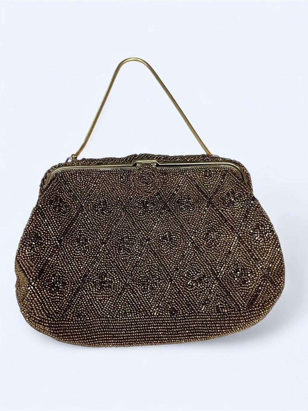 Beaded Evening Handbag in Bronze